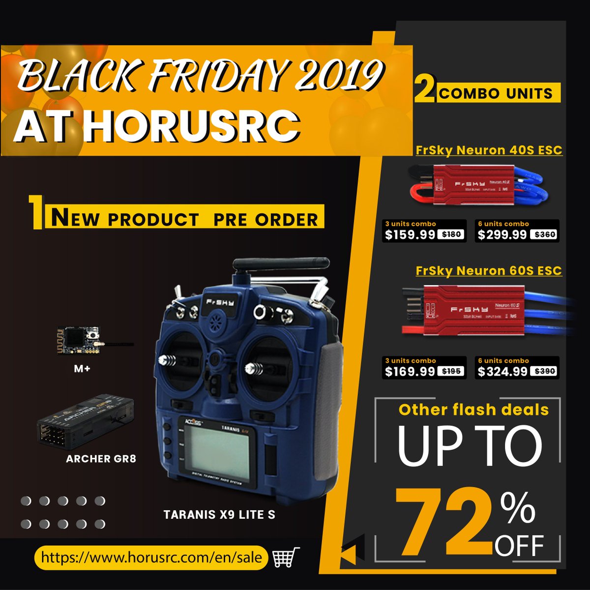 horusrc's tweet photo. HorusRC Black Friday &amp; Cyber Monday  Deals and Discounts save up to 72%. Follow up with us  here → https://t.co/5pDgMg4dKh
#Black_Friday  #HorusRC_Deals #FrSky https://t.co/1UqLWt3BAS