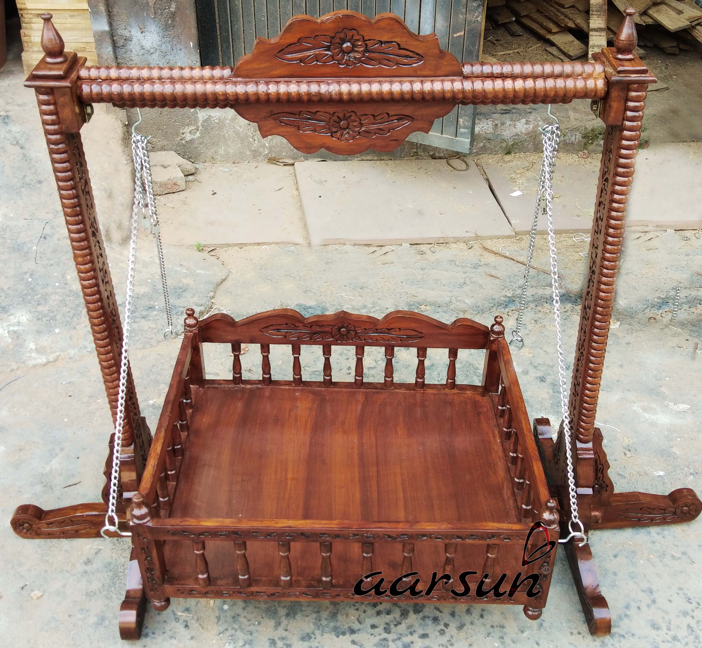 Wooden baby hotsell jhoola designs