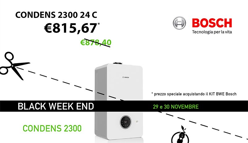 ediltomarchio's tweet photo. BLACK WEEK END
Prezzo €950,00
La Promo KIT BWE comprende:
- Caldaia CONDENS 2300 24C
- KIT Base FC-SET60-C13X
- Dosatore IMMUNO 152 FG
- Filtro Defangatore Magnetico Sottocaldaia

Promo valida solo il 29 e 30 Novembre

#ediltomarchio #bosch #blackfriday #blackweekend https://t.co/8zQOfys3f1