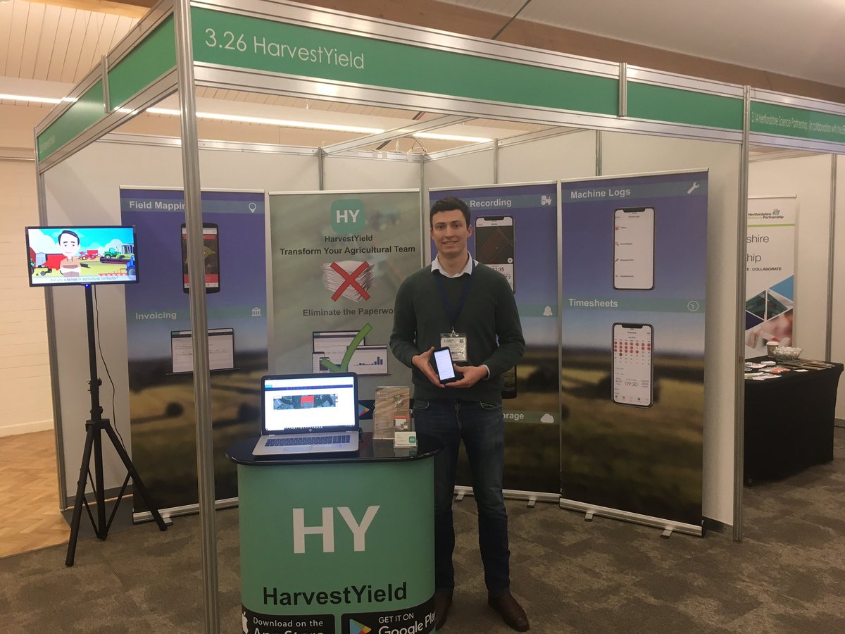 harvestyield's tweet photo. Day 1 at the CropTec Show, come visit us in hall 3 to see how you can eliminate the paperwork for your farm and agricultural contracting business! 📱💻🌾🚜🌬
#TransformedbyHY
#CropTec2019
#Paperless https://t.co/uBoi9NNXyL