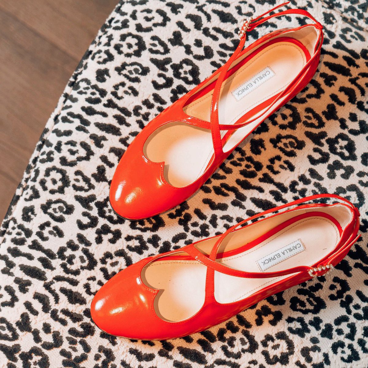 Nail all your festive looks this season in our LOVER flats in red. ❤️ #camillaelphick #lover Click the link to shop Lover flats in red. 
camillaelphick.com/collections/ba…