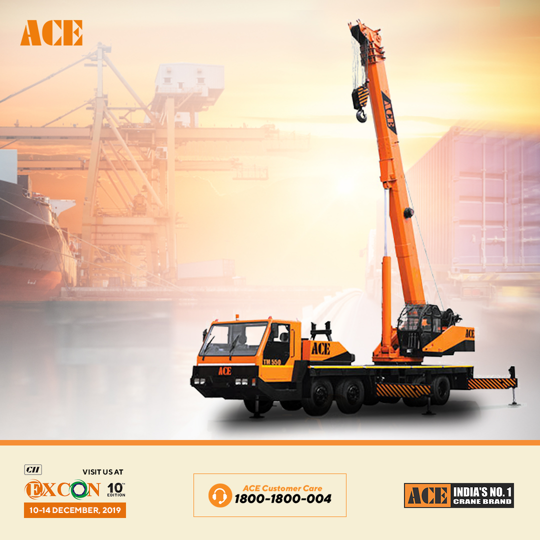 AceCranesIndia's tweet photo. The newly launched ACE TM 550 is a perfect blend of speed, precision & powerful performance. This high capacity 55 Ton Truck Crane is fabricated with high tensile steel plates & capable of unlimited slewing in either direction.
Visit us at #Excon or call 01294550000
#ACEatEXCON https://t.co/3IvAQex0OY