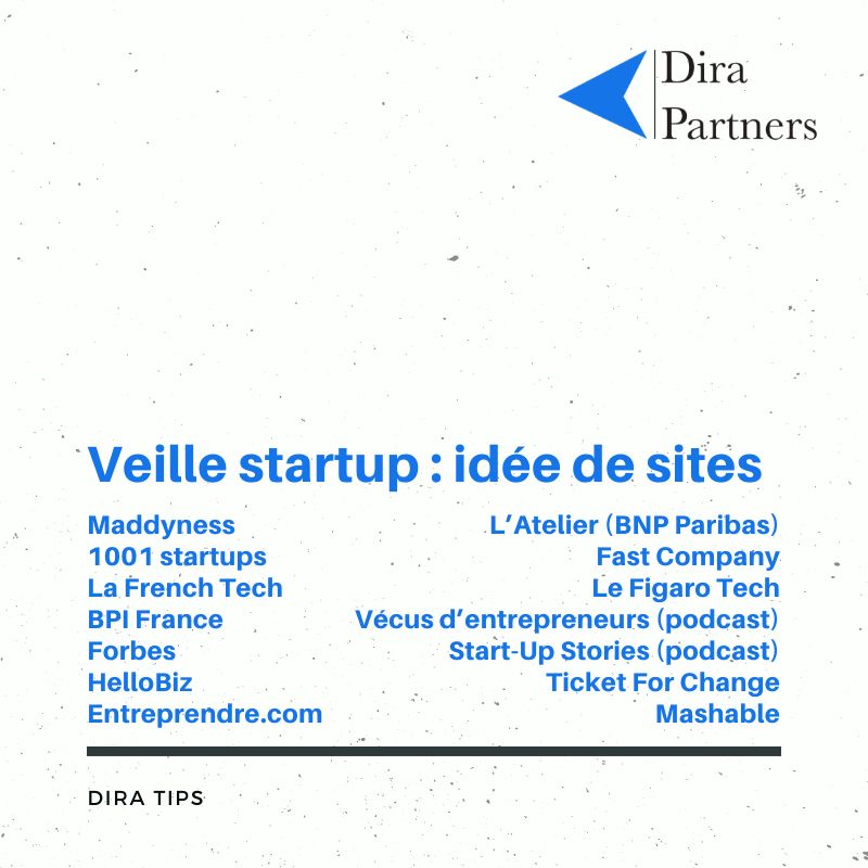 DiraPartners's tweet photo. #DiraTips #Startups #HowTo | En tant qu’entrepreneur, dirigeant d’entreprise, il est primordial d'être en veille permanente sur son secteur d'activités, la concurrence et les innovations associées. https://t.co/DblPLPJJgP