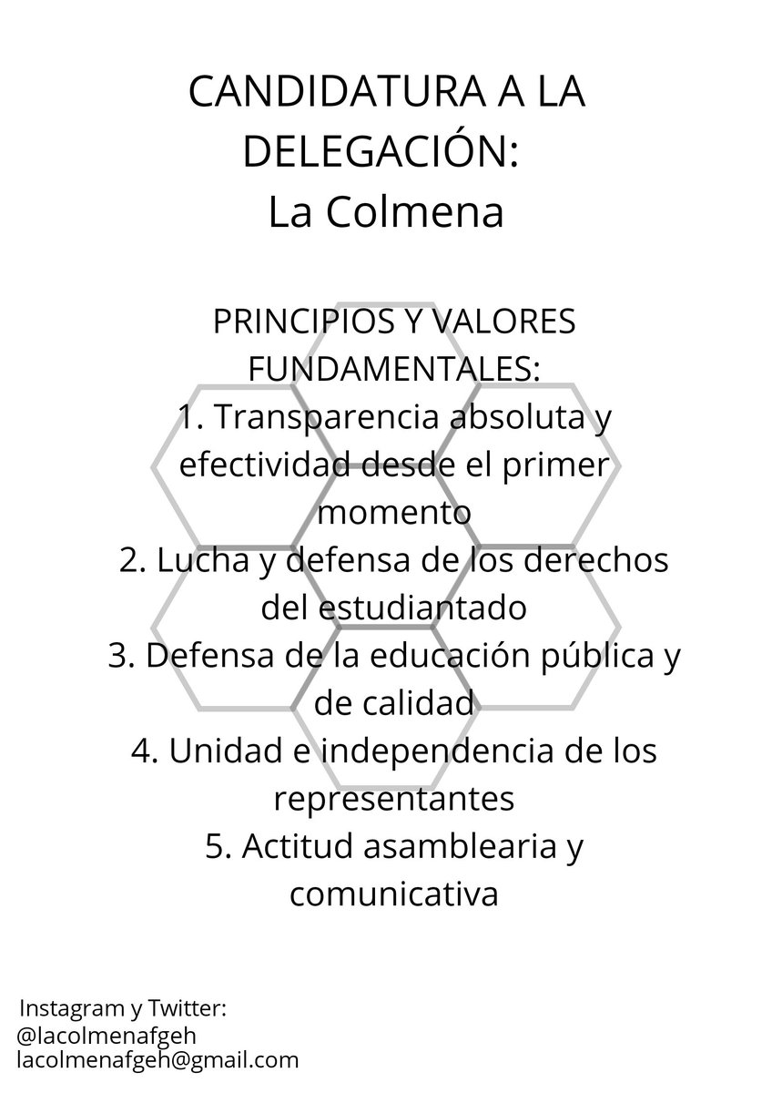 LaColmenaFGeH's tweet photo. Por si aún no nos conocéis, os presentamos los puntos básicos de nuestra candidatura. https://t.co/A1V8oYTjsW