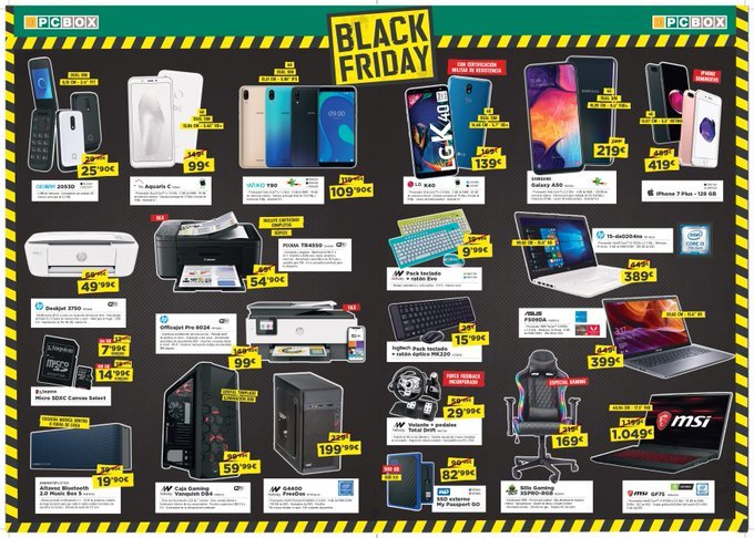 PcboxVillena's tweet photo. Aquí os dejamos una muestra de los productos más destacados del #BlackFridayPCBox 2019 .

Vídeo: https://t.co/ONFyEUfrca
Folleto PDF: https://t.co/ncGc9SoGQR
Comprar: https://t.co/iYAlJ62JzO https://t.co/PWzHgQ7MzD
