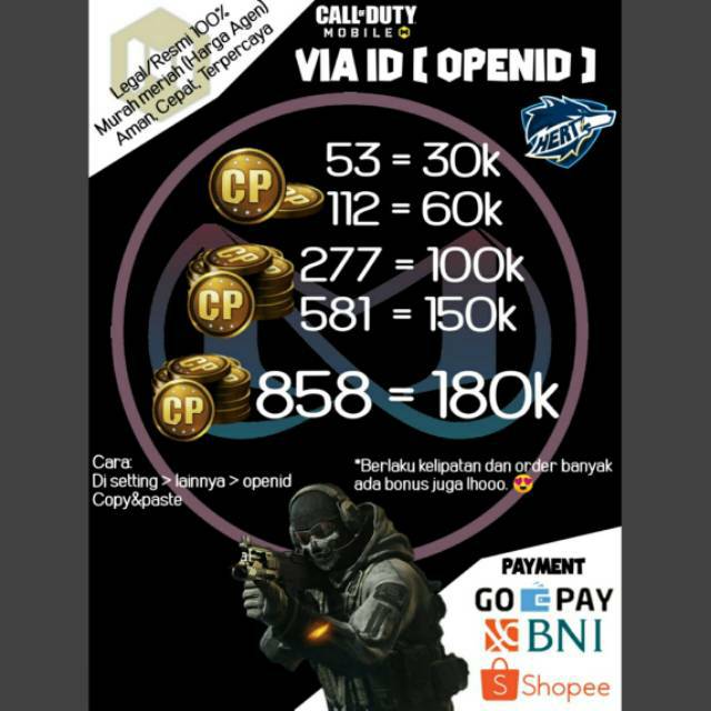 MuhammadMusa_'s tweet photo. Saya menjual TOP UP CP CODM... seharga Rp2.000. Dapatkan produk ini hanya di Shopee! https://t.co/sCbRpLoE0y #ShopeeID https://t.co/UNiw8hsyvi