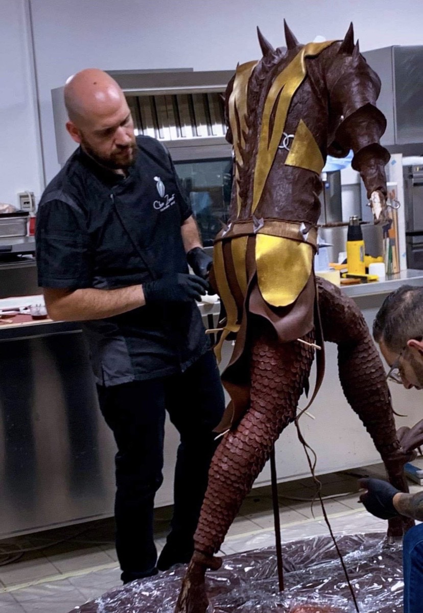 SPOTTED... #ChefWorksWearer <a href="/ChrisZammit28/">Chris Zammit</a> rocking the Delancey Chef Coat from our Urban Collection. Look out for this showstopper on Channel 5: The Wonderful World of Chocolate! #ChefWorks