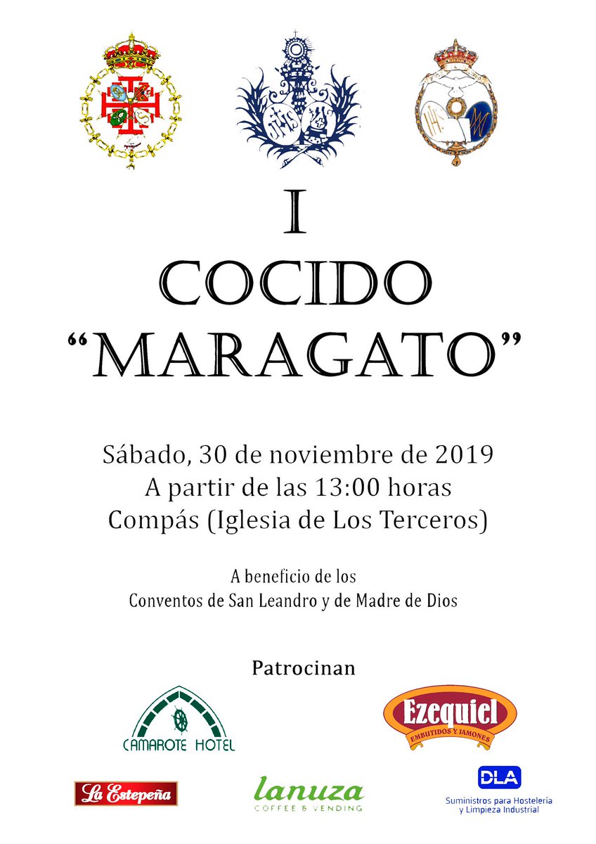 conventosevilla's tweet photo. Este sábado día 30 de noviembre, se celebra un evento entre las hermandades de la Cena, Rocío y Candelaria para recaudar fondos para los conventos de San Leandro y Madre de Dios de Sevilla. https://t.co/yLnZi8iGe2