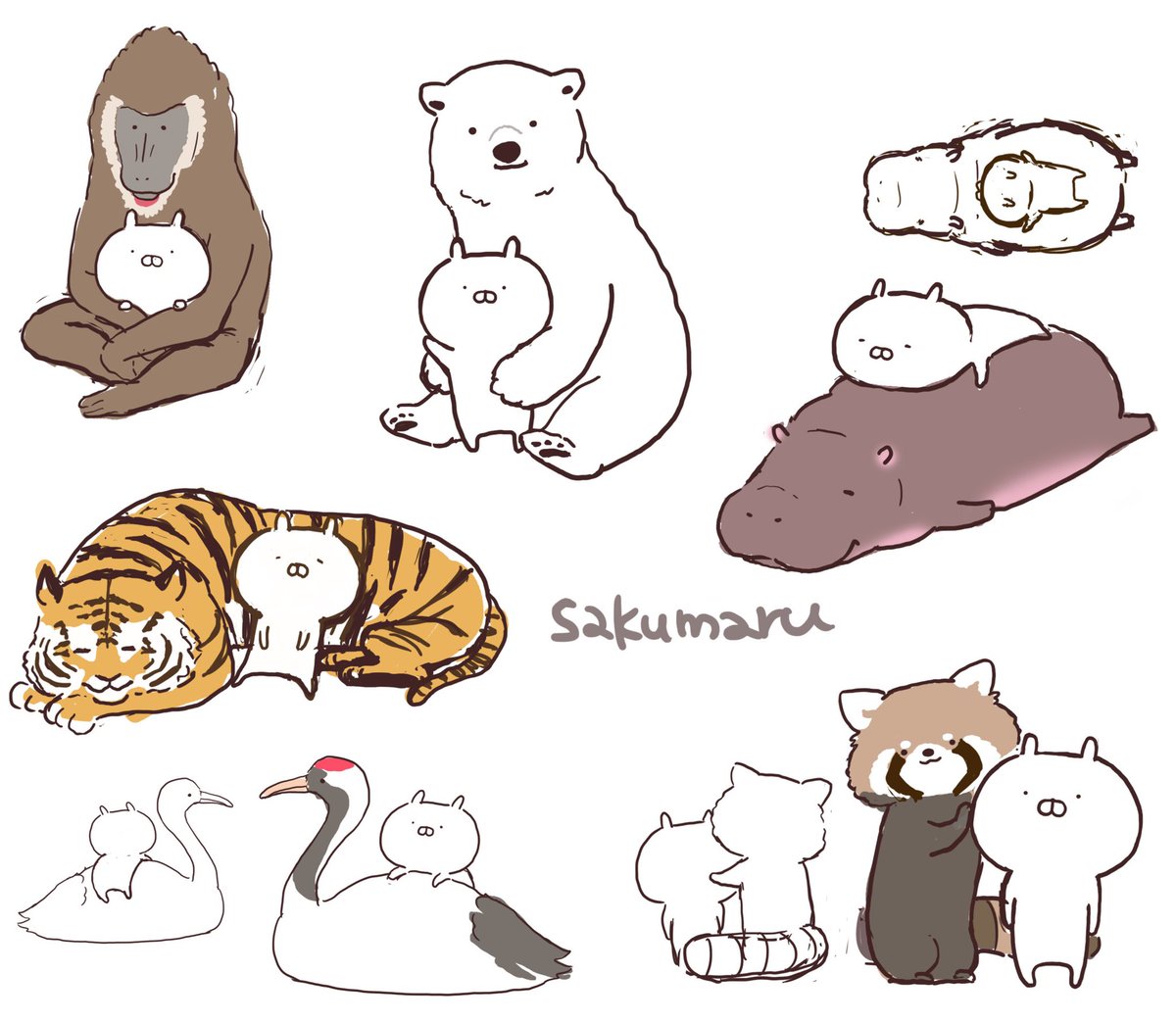 ラフ公開 天王寺動物園コラボは このイラストから可愛いフィギュアにしていただきま Sakumaru うさまるといっしょの漫画