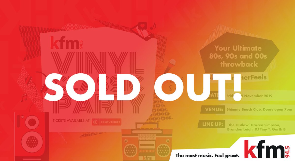 KFMza's tweet photo. Kfm Vinyl Classic Party is officially SOLD OUT! 

Thanks to those who purchased tickets. See you on FRIDAY!

#kfmSummerFeels https://t.co/tvKRfRVxgC