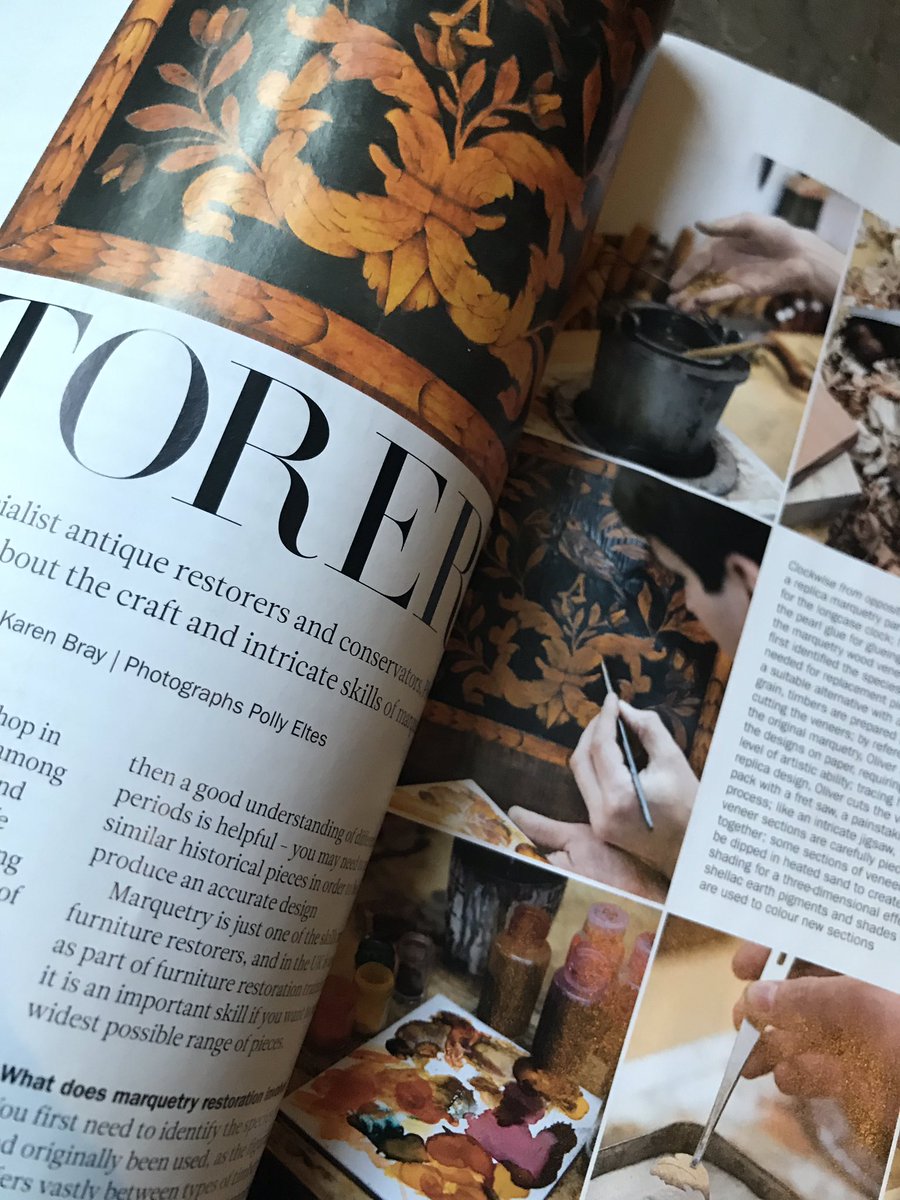 Marc_Allum's tweet image. The new edition of @PeriodLivingMag is out and features my first article in a new series. This one on marquetry tied in with restorers @PlowdenAndSmith explaining skilled restoration techniques. Plus much more! #antiques #interiordesign