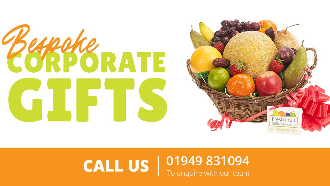 WateratWork's tweet photo. Why not treat your friends and colleagues to a fresh fruit gift basket this Christmas. With FREE delivery your basket will be gift wrapped &amp; adorned with a bespoke gift tag which can include your company logo if desired and a personal message. Call 01949 831094 today! https://t.co/i8O3bdACnQ