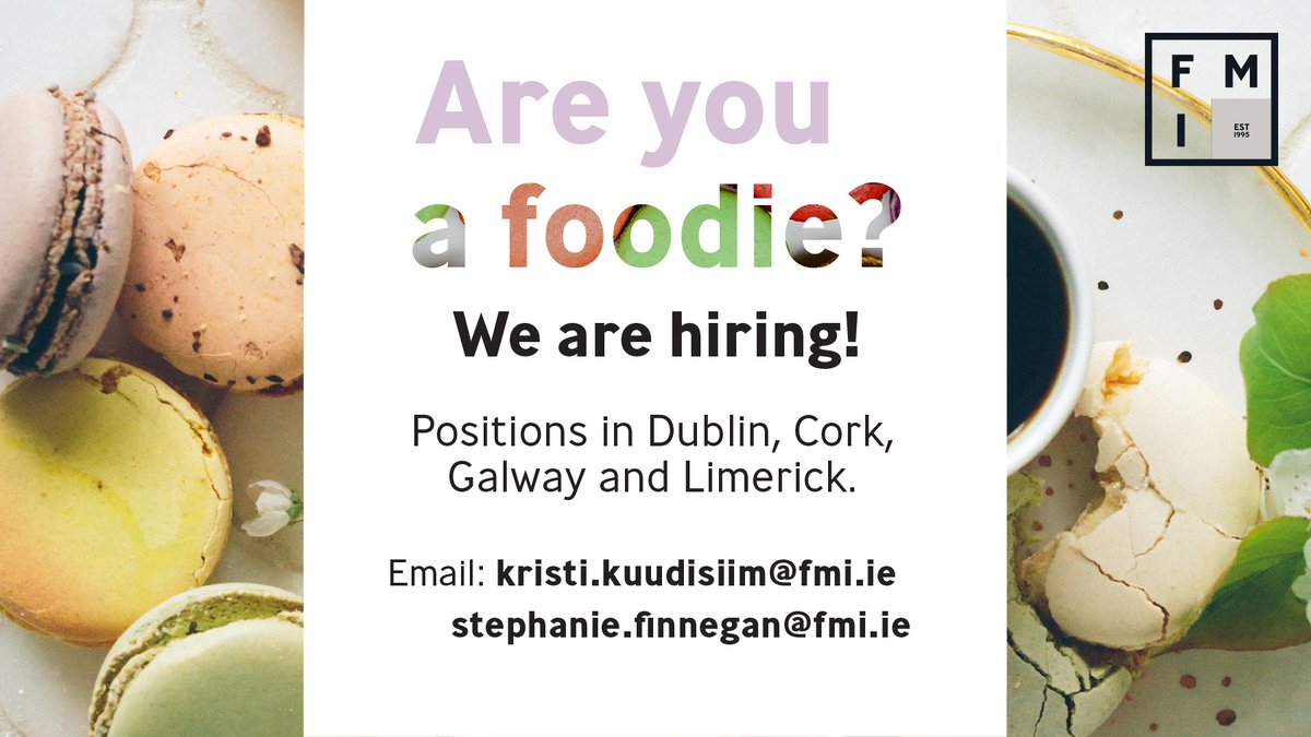 CareersFmi's tweet photo. Calling all food lovers! Looking to earn extra money this Christmas? FMI are hiring for exciting product sampling part-time roles with immediate start.
#jobfairy #fmijobs #dublin #cork #galway #limerick #jobs #career https://t.co/JNLleDauuV