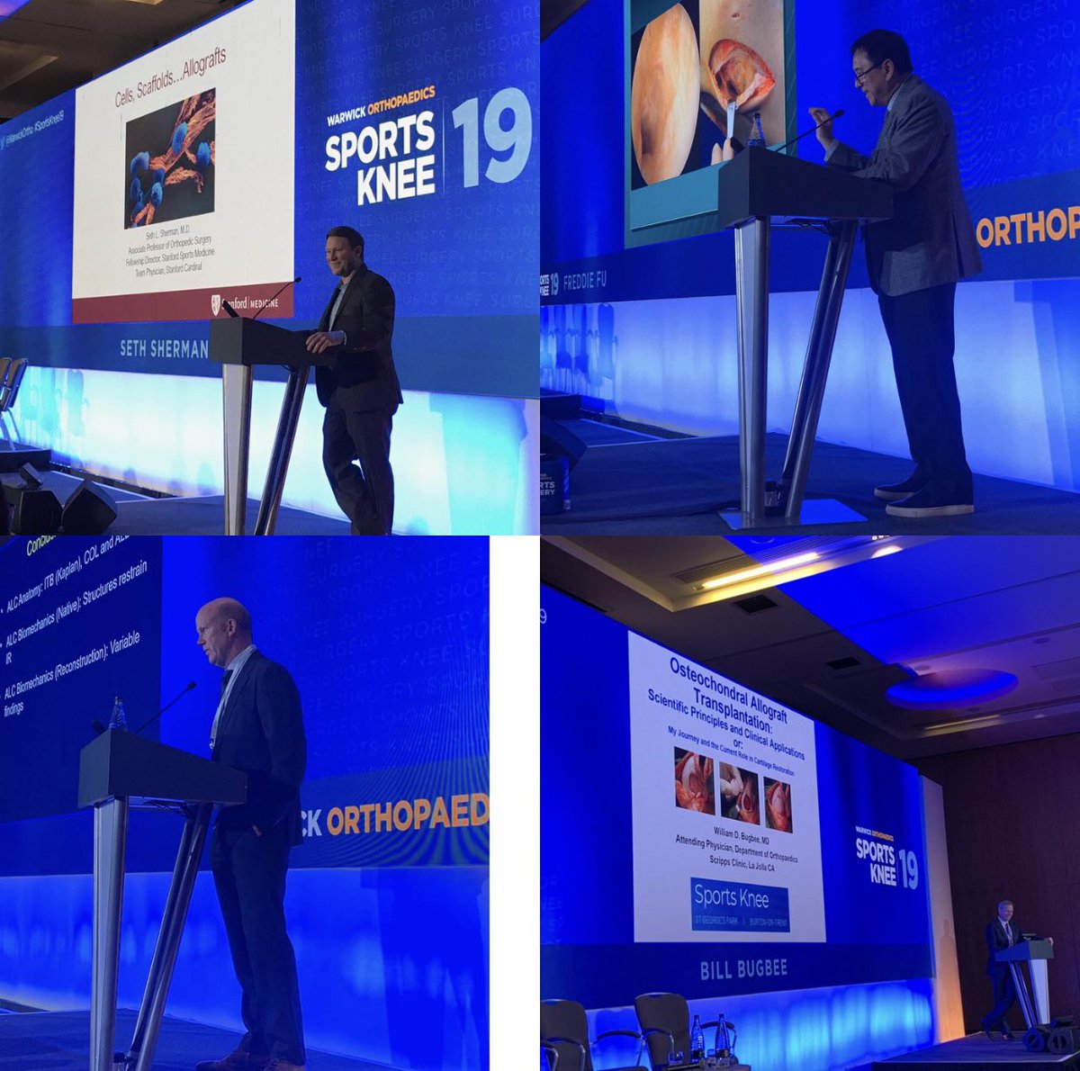 Congrats to mentor and friend  <a href="/TimSpaldingKnee/">Tim Spalding</a> and <a href="/WarwickOrtho/">Warwick Orthopaedics</a> for an outstanding #SportsKnee2019 meeting <a href="/StGeorgesPark/">SGP</a> in the UK!  Honor to represent #USA perspective on complex knee alongside Freddie Fu, <a href="/thekneedoc/">Robert LaPrade, MD</a>, and Bill Bugbee.   <a href="/SaveThePatella/">PF Foundation</a> <a href="/Stanford_Ortho/">Stanford Orthopaedics</a>