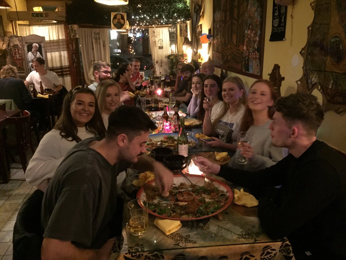 Pleasurography's tweet photo. @NUGeog #PTDam19 students experience an evening of pleasure, tolerance, and for some, disgust At Lalibela Ethiopian restaurant. #testingboundaries. https://t.co/wZTc0XGwEi