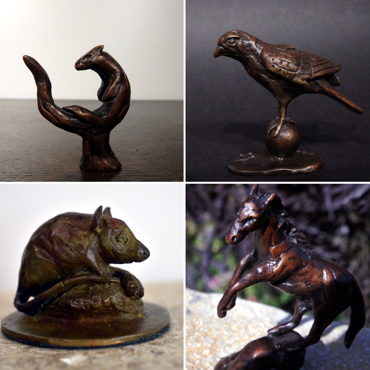 ElliotChanner's tweet image. Affordable bronze miniatures. Contact me for more info. #affordable #LimitedEdition #bronze #sculptures #interiordesign #artcollector #animalart #otter #falcon #mouse #horse #horseart