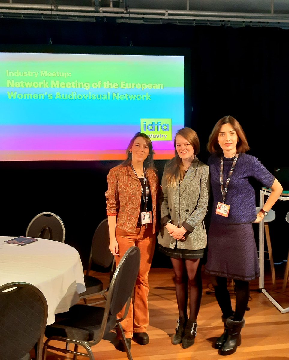 ewawomen's tweet photo. Wishes and needs of professionals working in documentaries were profoundly discussed at our #NetworkingMeeting at IDFA. Full house, energy &amp; joint will to elevate the discussions on Gender Equality and put hands on real work. With #TamaraTatishvili @BrigidOshea
 #NadineMaaraba https://t.co/DOvDs6O6X2