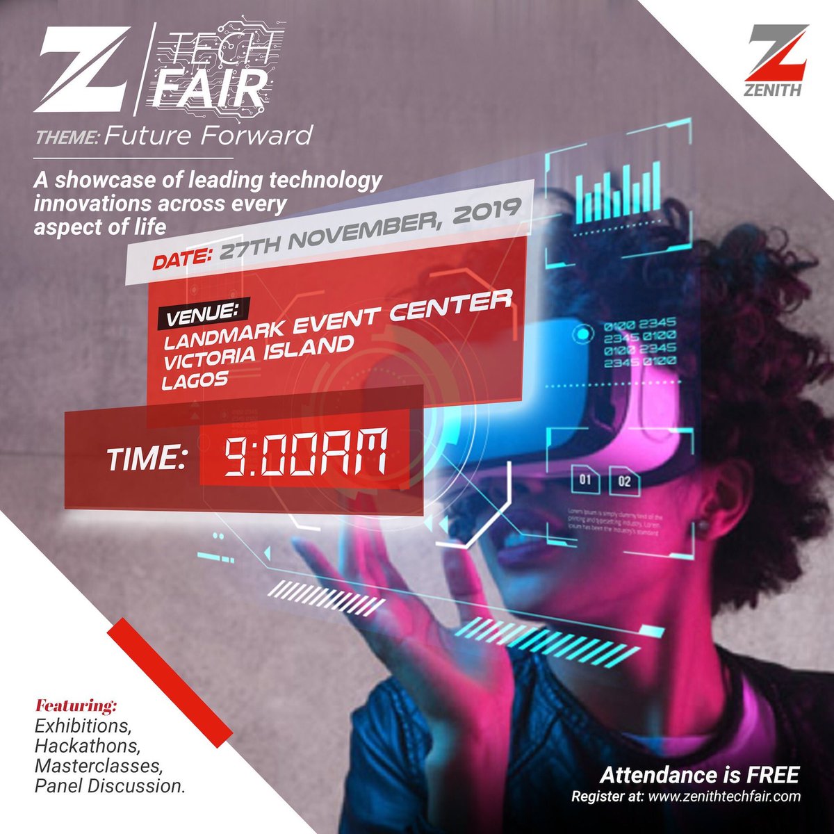 Titooflagos's tweet image. All roads leads to landmark event center for the much awaited tech event of the year #ZenithTechFair 

Over 2000 attendees, 50 plus exhibitors, conferences and super sessions, hackatons etc. you honestly don’t want to be anywhere else but here
