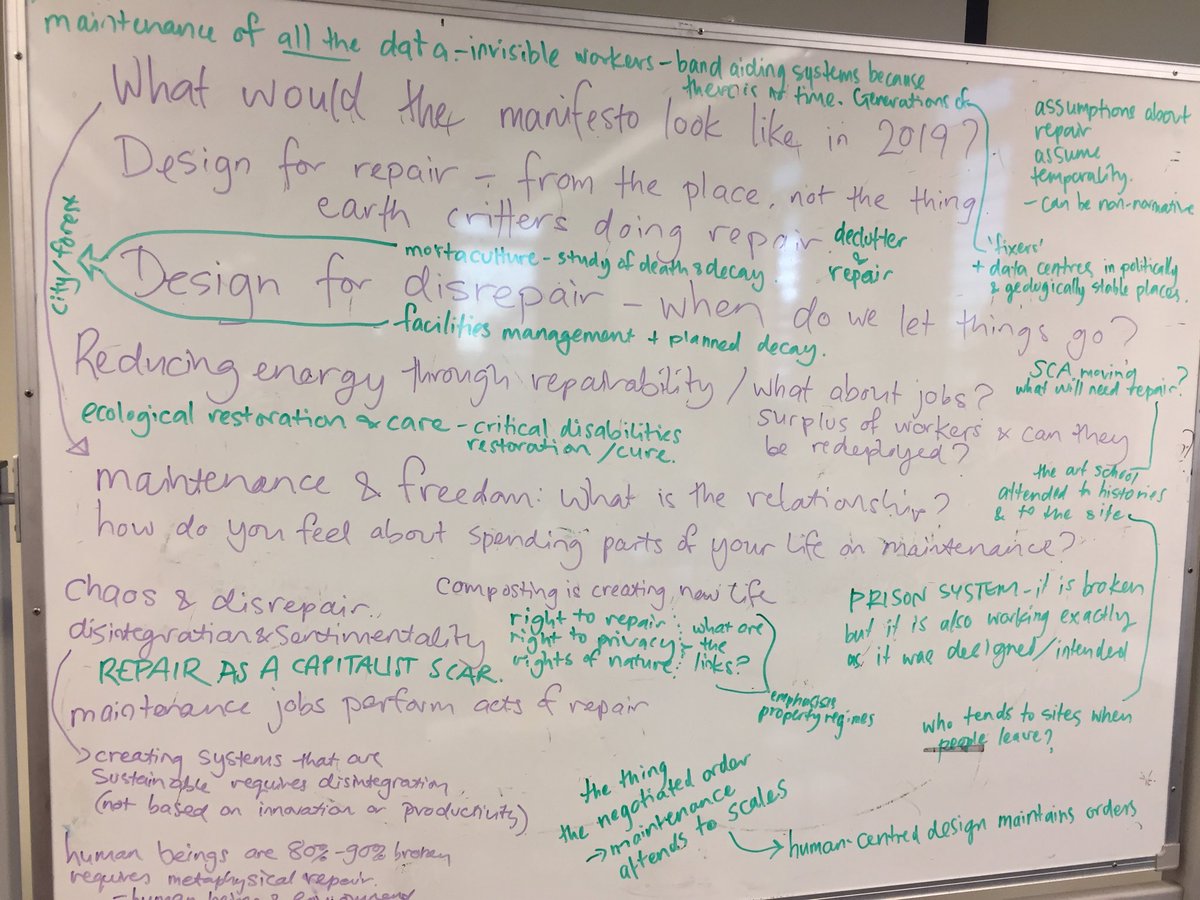 AstridaNeimanis's tweet photo. COMPOSTING #44: Repair! Thanks @digijalanjalan for s great session on design as/for repair; care and responsibility; what needs to be let go; the unfashionable! (+ so excited to have met Ukeles’ awesome manifesto). See y’all next year! https://t.co/PJpF1pM82M