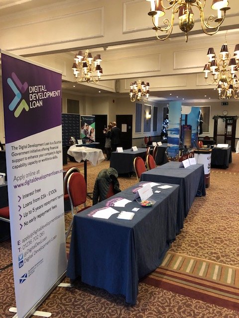 DigitalDevLoan's tweet photo. Busy day today. Kicking off with @EventsHashtag this morning then out to Lanarkshire Women in Business event this evening. Looking forward to 2 great events. And yes, that is a Christmas tree lurking in the background! 🎄#exposcotland #LanarkshireWIB https://t.co/MPCc56qQN7