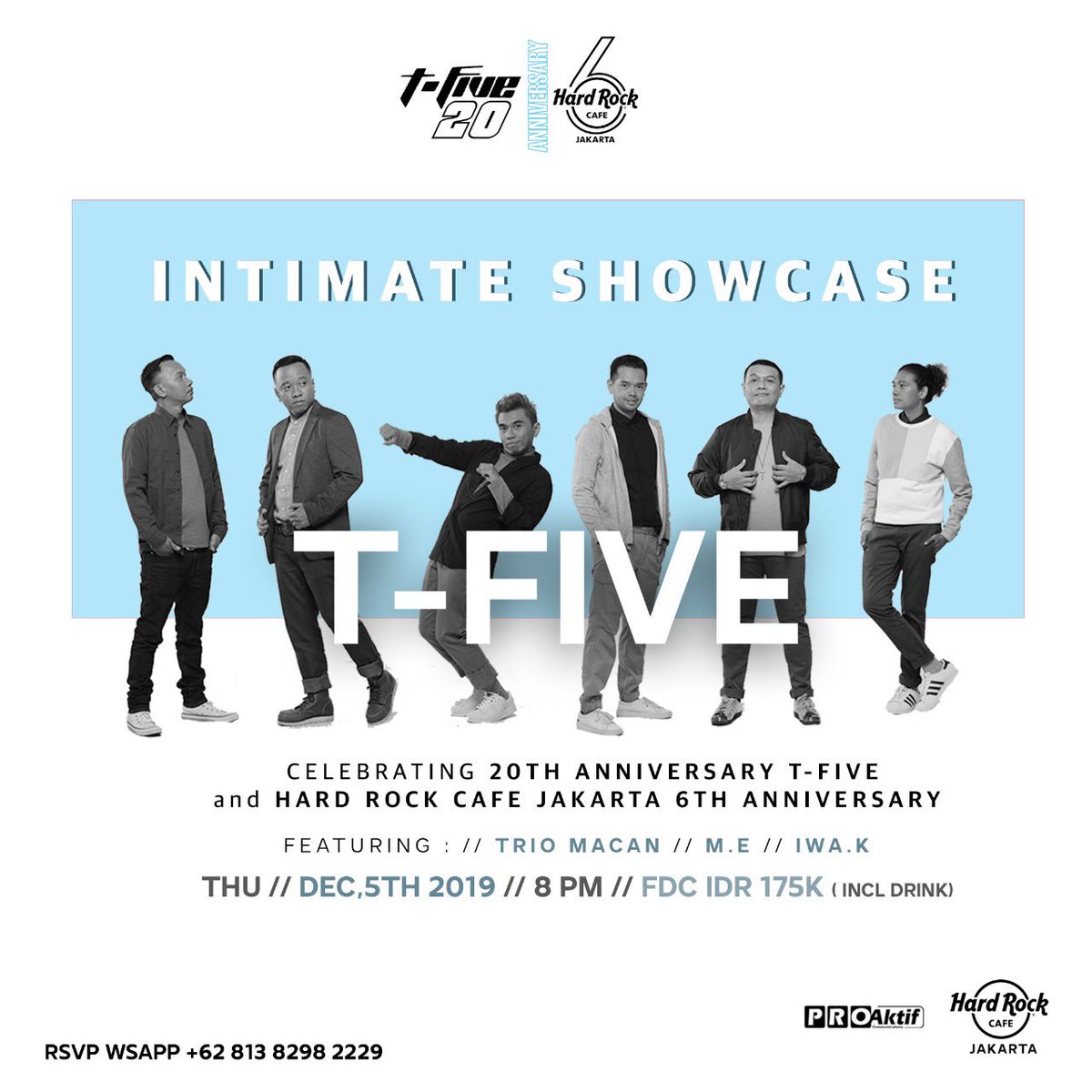 Tickets are now available bit.ly/tfive20 
Lets celebrate T-Five’s 20th Anniversary with <a href="/Iwa_Kusuma/">IG : iwaktherockfish</a> <a href="/triomacan/">Trio Macan Official</a> &amp; ME Voices✨
Who’s coming?