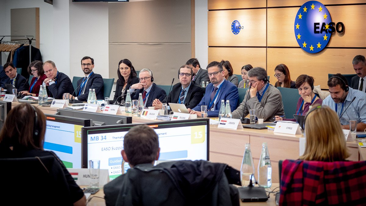 EUAsylumAgency's tweet photo. Today is the second day of the 34th #EASO’s Management Board meeting. On the agenda📝: discussions on the Agency's operational support to Cyprus🇨🇾, Greece🇬🇷, Italy🇮🇹 and Malta🇲🇹 and the preparations for the #EUAA #EASOMB https://t.co/UKgC8PIWNx