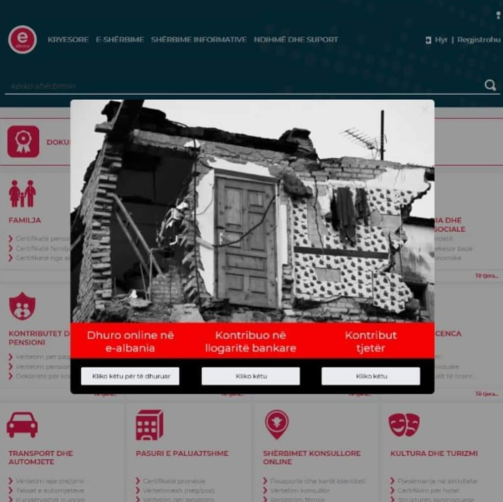 Solidariteti vlen njësoj si në orët e para!
Klikoni në  e-albania.al për të ofruar ndihmë në vlera monetare, ushqim, veshmbathje apo strehim për familjet e prekura nga pasojat e tërmetit. #shqiperiasolidare 🇦🇱🙏