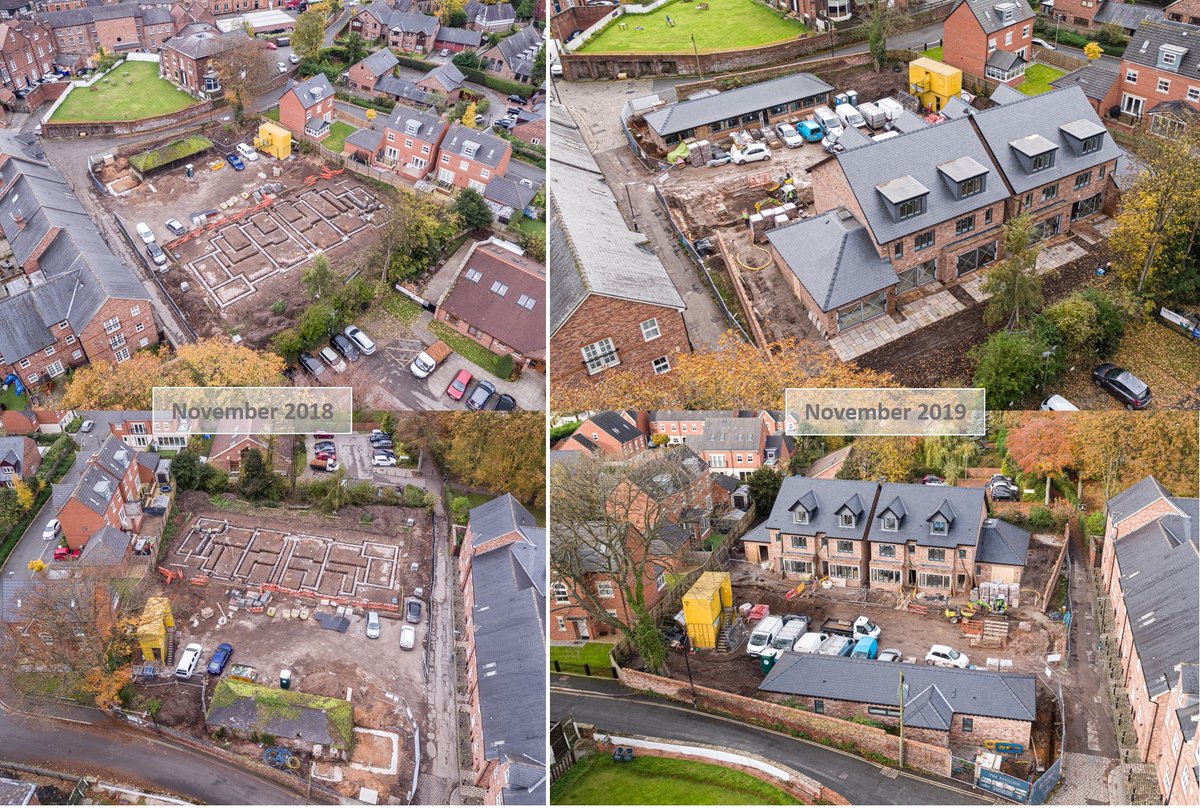 Some fantastic drone shots (<a href="/pavilion_ph/">Pavilion Property Holdings</a>), showing site progression over 12 months at The Pavilion in #Altrincham - just 362 yards away from the award winning <a href="/MarketHouseAlty/">Market House*</a> 

With only 1 plot left, please contact our office for further details on 0161 927 3150