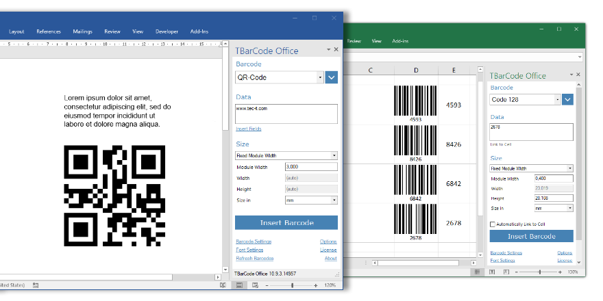 TECIT's tweet image. TBarCode Office, our powerful barcode add-in for easy bar-code creation in Microsoft Word and Excel, was recently updated.

For more info, see tec-it.blogspot.com/2019/11/barcod…
#TBarCodeOffice #BarcodeAddIn #OfficeX64 #TECIT