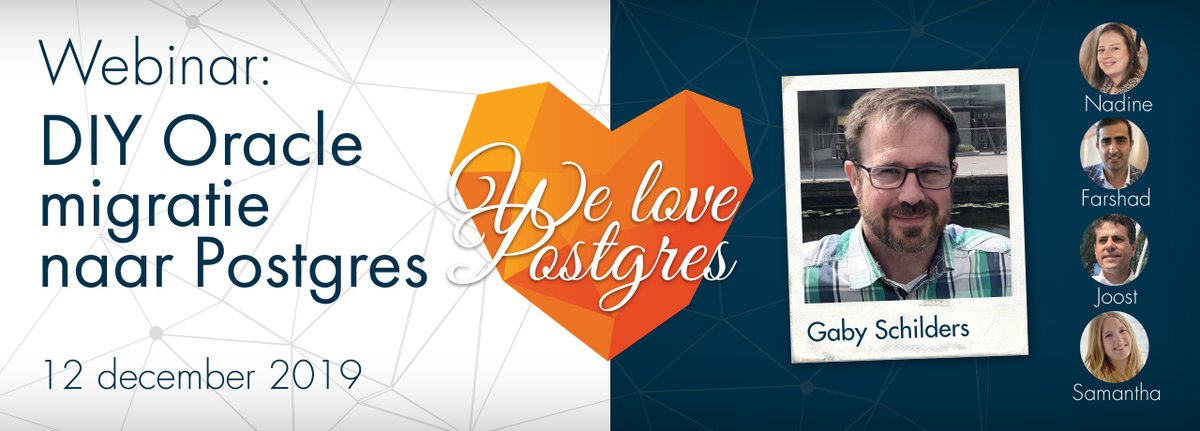 EDBPostgres's tweet image. Join our Dutch team on 12 December at 10.00 CET for their &apos;DIY Oracle migration to Postgres&apos; webinar! Register here: ow.ly/sqbe50xlPbN #enterprisepostgres #opensource #database #welovepostgres