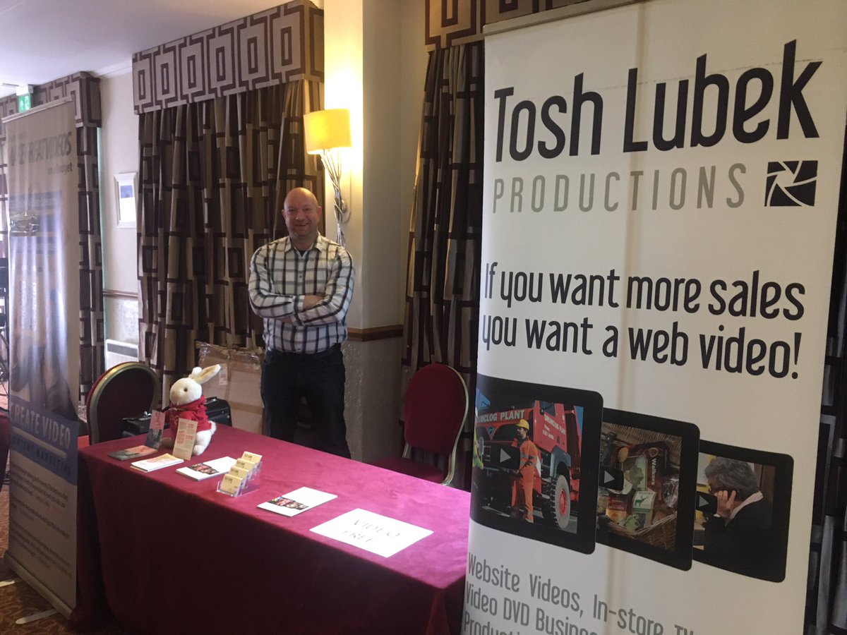 toshlubekprodz's tweet photo. All set up at #exposcotland and looking forward to a busy day. If you’re near the Inchyra Hotel Falkirk come on and record a free pitch video. https://t.co/SmOVUksSsc