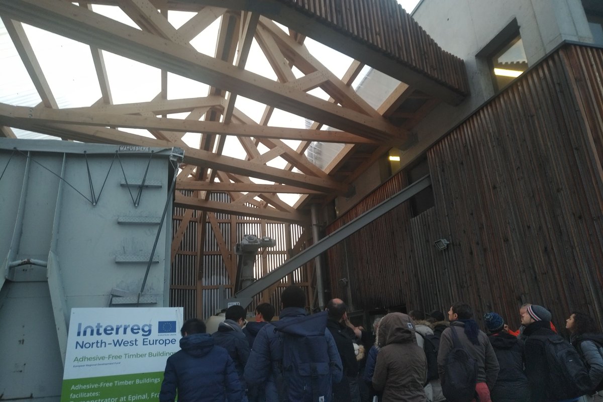 Last week, our project partners presented the #AFTB demonstrator structure <a href="/Univ_Lorraine/">Lorraine</a>, Epinal to the participants of GDR 2019 (bit.ly/35EhMPu). The objectives/research activities of the project which culminated in the adhesive-free timber structure were presented!