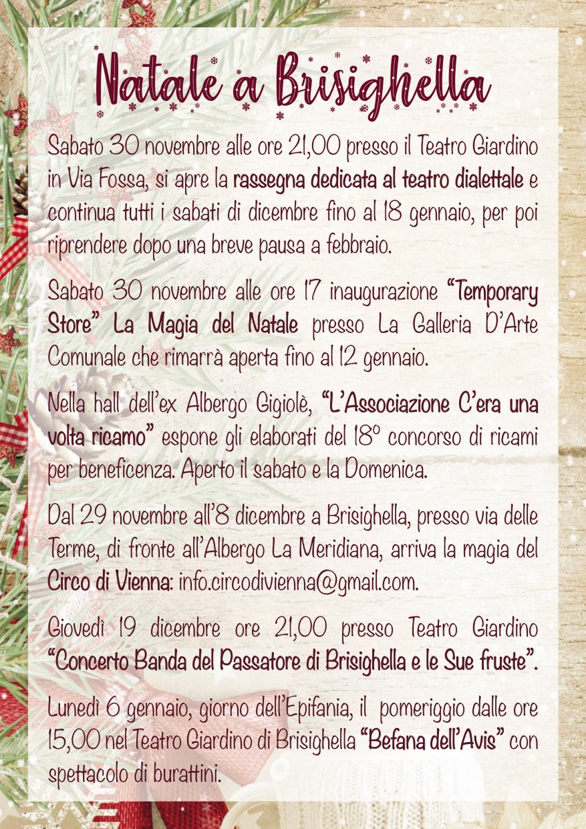 A #Brisighella è già tempo di #Natale: dal 29 novembre 2019 al 6 gennaio 2020