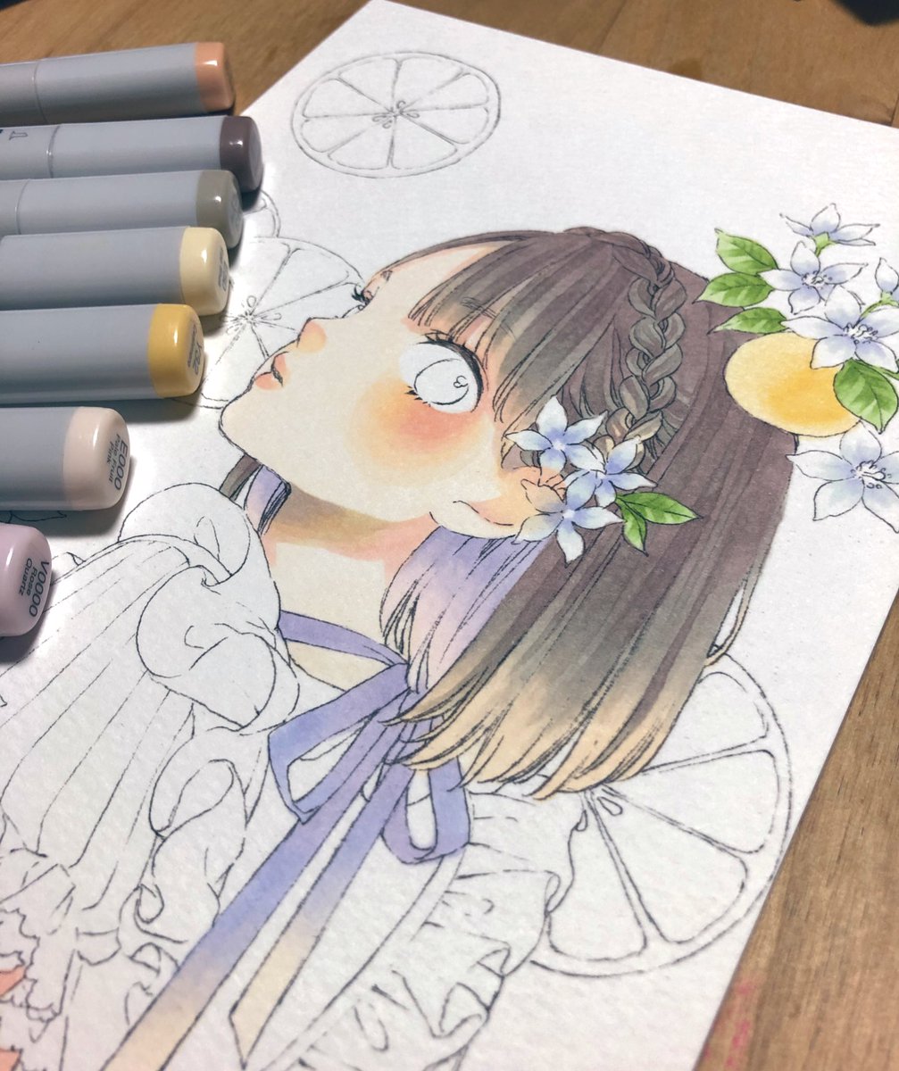 ট ইট র Fuyuko 3 1 お菓子をどうぞ展 友風子さん Yufushi さんの塗り絵をコピックでぬりぬり めっちゃ楽しい 髪の毛の線がすごく綺麗で 植物が線が生き生きしていてとても勉強になります とにかく楽しい