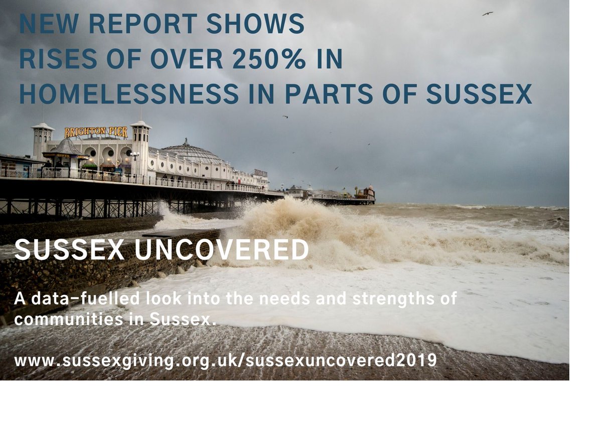 NEWS: A new report, published today (Thursday 28 November) by @SussexGiving shows a steep rise in homelessness & insecure housing across Sussex. Sussex Uncovered reports that there is a rise of over 250% in homelessness in parts of Sussex. More info at givingtimes.co.uk