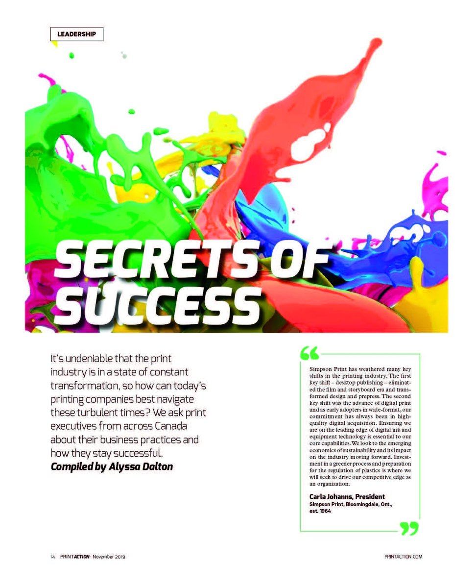 SimpsonPrint's tweet image. A few words from our President, Carla Johanns on the 'Secrets of Success' in the Print Industry! @PrintAction 

#printaction #printindustry #printingcompany #printingservice #printinnovation #innovation #environmentallyfriendly #sustainability