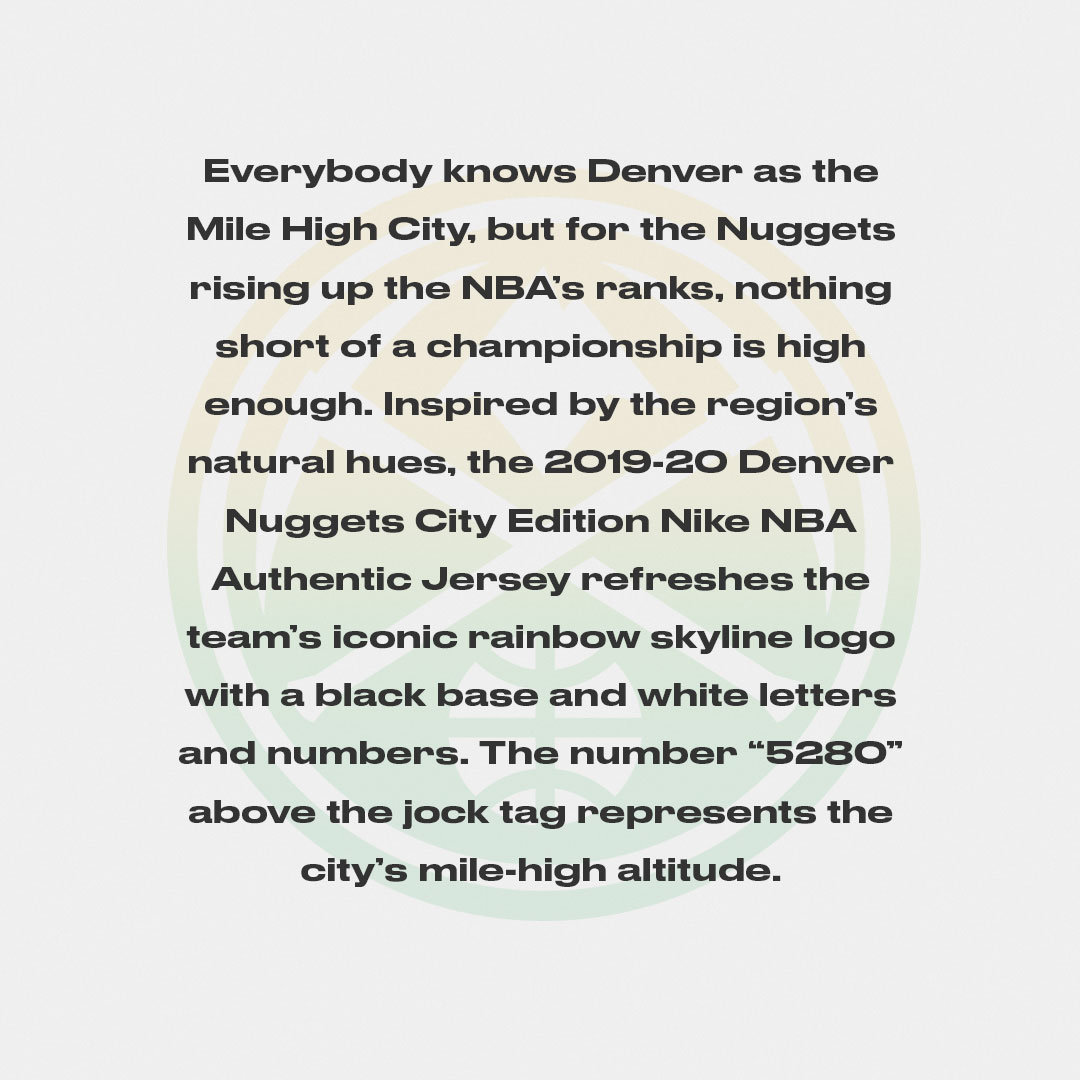 A MILE HIGH AND RISING. Get your  @nuggets Nike NBA City Edition Jersey NOW   https://on.nba.com/2sl4sRT 
