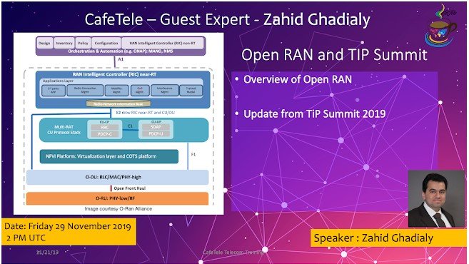 Parallel_tw's tweet photo. Join @zahidtg for a webinar featuring an overview of #OpenRAN and an update from #TIPSummit19.
Details: Friday 29 November – 2pm GMT, 9am EST, 3 pm CET. Replays will be available for those who cannot attend live. Register now:
https://t.co/hSvpmOfNyT https://t.co/xiEgOnlEbF
