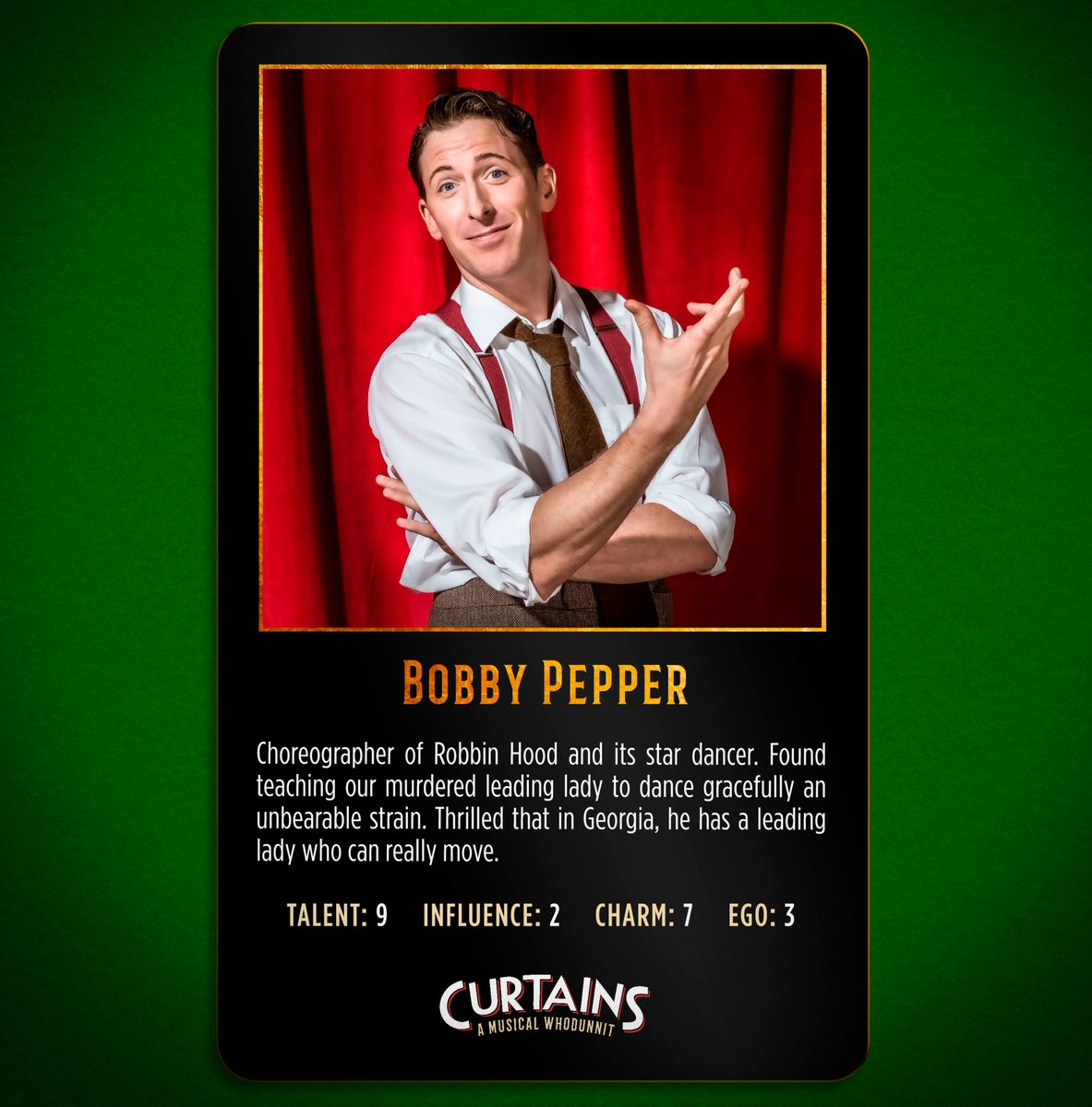 Meanwhile, <a href="/Alan_Burkitt/">Alan Burkitt</a> is Robbin Hood's toe-tappingly good choreographer &amp; star dancer in <a href="/MusicalCurtains/">CurtainsTheMusicalUK</a>.

What a perfect role for this #BBCStrictly choreo who's also danced his way thru <a href="/kissmekatetour/">Kiss Me, Kate</a> #TopHat &amp; #SinginInTheRain onstage.

#GetSocial: stagefaves.com/performers/ala…