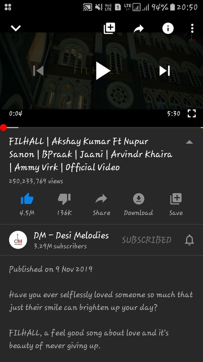 Akshayfan16's tweet photo. #filhall crossed 250+million views in just 18days of release now taking march towards fastest 300+million congratulations๐๐ค๐โโ๏ธ๐๐
@akshaykumar @NupurSanon @BPraak @yourjaani #filhallteam great song and people are listening in loop so waiting for next one form team https://t.co/Rp1YRzT5z3