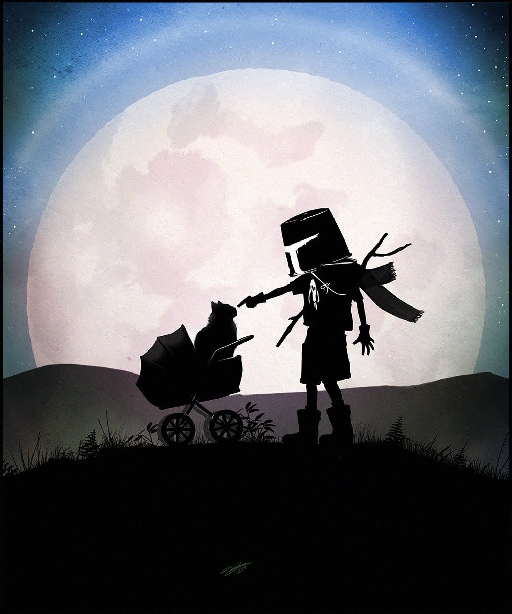 PosterPosse's tweet photo. In a backyard far, far away @andy_fairhurst shows us what @themandalorian probably looked like as a kid.  Titled "Mando Kid" this is from his amazing "Geek Kid" series. #TheMandalorian #MandoKid #StarWars #illustration #posterpossepro https://t.co/Lg6MWZyvV5