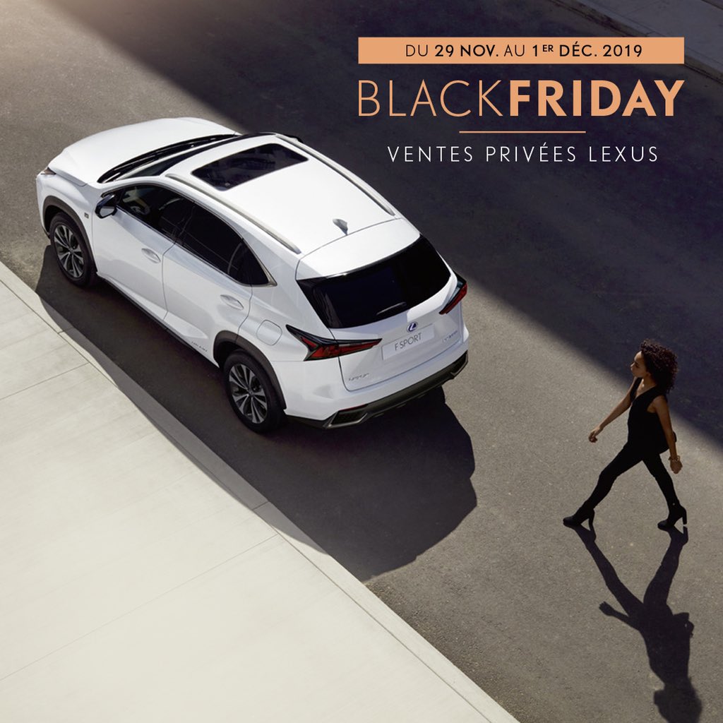 ComoLexus's tweet photo. BLACK FRIDAY:

Ventes Privées Como Lexus du 29 novembre au 1er décembre.
3 jours pour venir découvrir la gamme Lexus Hybride Rechargeable et profiter d'offres sensationnelles sur l'ensemble de la gamme!

https://t.co/skbgAWLGc6

#BlackFriday #ComoLexus #Lexus #LexusParis https://t.co/lqMRcJQe8S