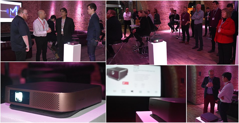 ViewSonicUK's tweet image. Last week&apos;s projector event also gave a first look at our M2 Projector - a smart, all-in-one addition to our M series! We combined native 1080p full HD resolution with built-in Harman Kardon speakers and smartphone mirroring!
#ViewSonic #ViewSonicMseries #SeeAndHearTheDifference