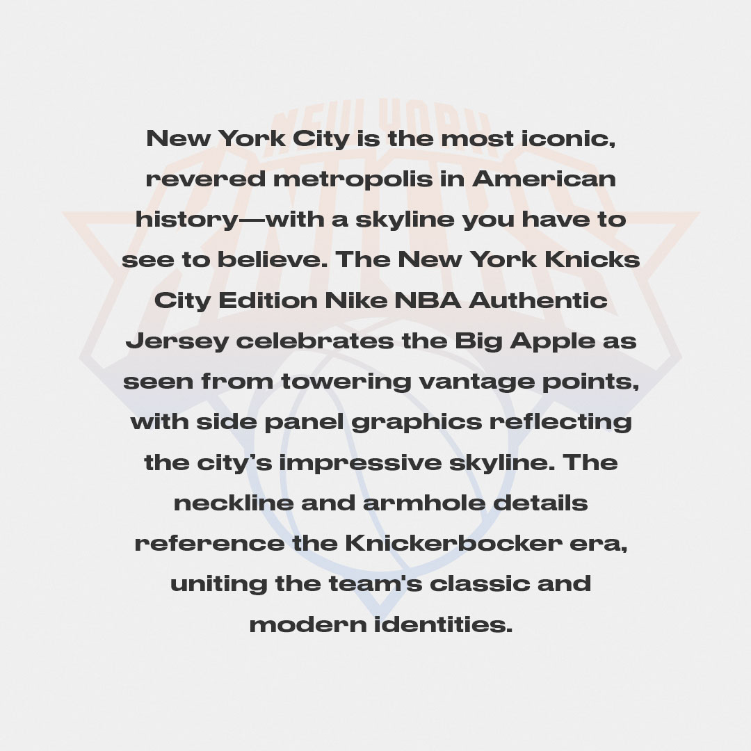 INSPIRED BY THE SKYLINE. Get your  @nyknicks Nike NBA City Edition Jersey NOW   https://on.nba.com/2XRaKnK 