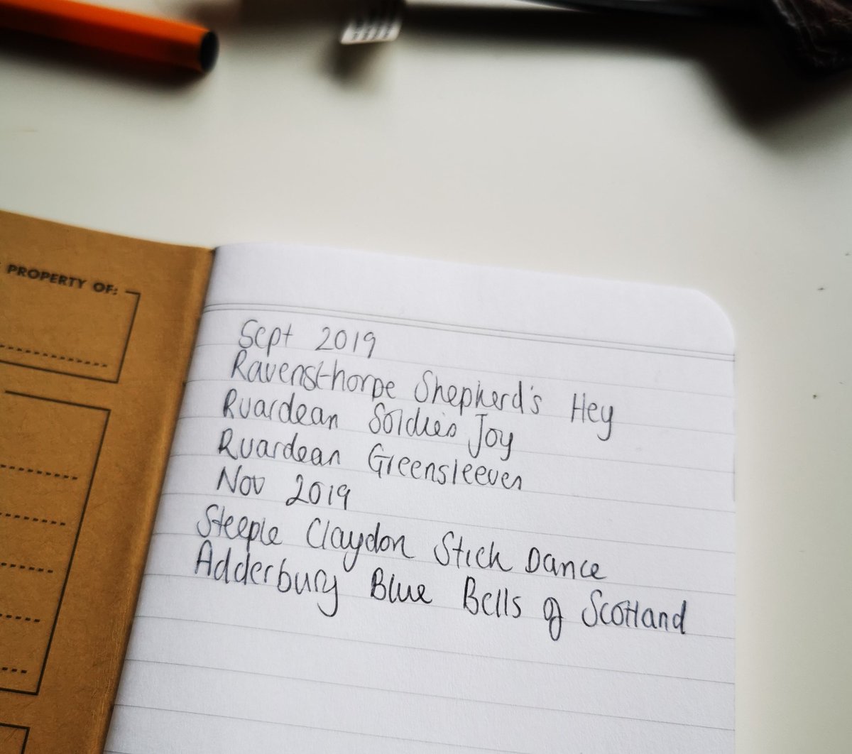 Keeping a note of all the dances I'm learning with <a href="/pboromorris/">Peterborough Morris</a>. This week I finally felt able to double-step but almost completely forgot my left and right.