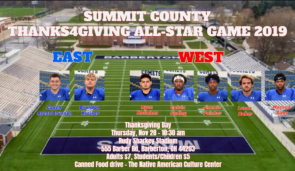 Go Comets!! Go <a href="/FBC_Sports/">FBC Sports</a> !!! Good Luck Coventry Seniors Reese, Brandon, Ryan, Calvin, Jimmie, Lucas &amp; Marcus participating in the 10th annual Thank4Giving All-Star Game