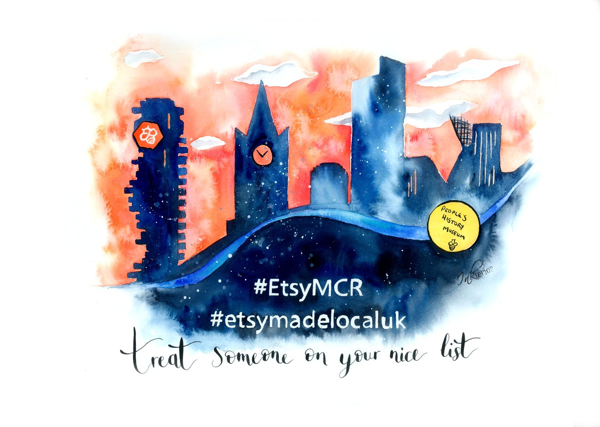 EtsyMCR's tweet photo. We love this amazing watercolour designed by @Inkteriorart especially for us! 😍 Only two days to go! #etsymadelocaluk #herestothegivers @EtsyUK https://t.co/O1Jl66Q3kg