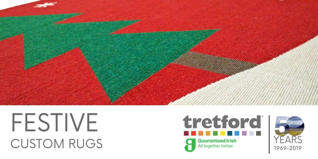 Brighten your clients day with a festive inspired custom rug in your reception area. Not only can you incorporate your company branding on it, but you can also roll it away and use it year after year. #festiveseason #festivefeels #interiordesign