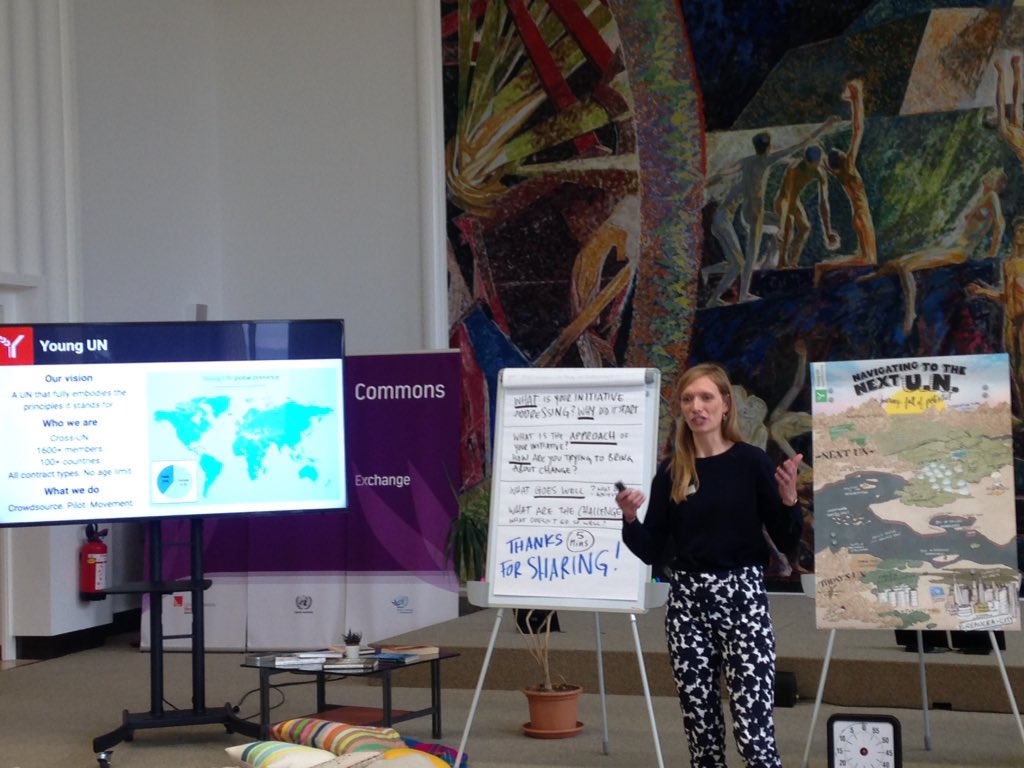 🗣"The <a href="/UN/">United Nations</a> will never change" Wrong! ❌ #change and #innovation are already happening. Colleagues pitching #NewWork, <a href="/innovation_ITC/">Moved to @ITCnews</a>, #commons (<a href="/UNGeneva/">United Nations Geneva</a>) and <a href="/YoungUNTalks/">Young UN Talks</a> Join the movement!