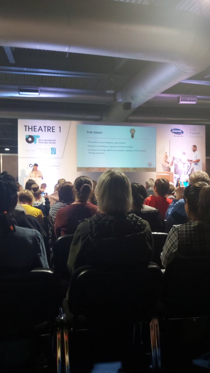 First conference of the day about motivating staff and patients! #OTshow